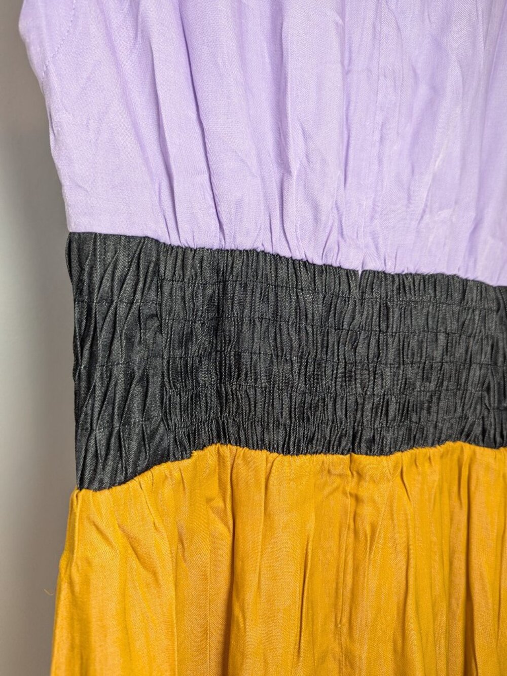 NWT Saturday Club Women's Size S Colourblock Maxi Dress Yellow/Purple - Picture 10 of 10